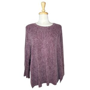 CHERISH Sweater Small Pink Fuzzy Cozy Oversized Sherpa Long Sleeve